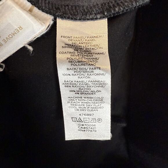 Ann Taylor Leggings Womens 6 Black Stretch Faux Leather Front Panel Side Zip - Picture 9 of 14